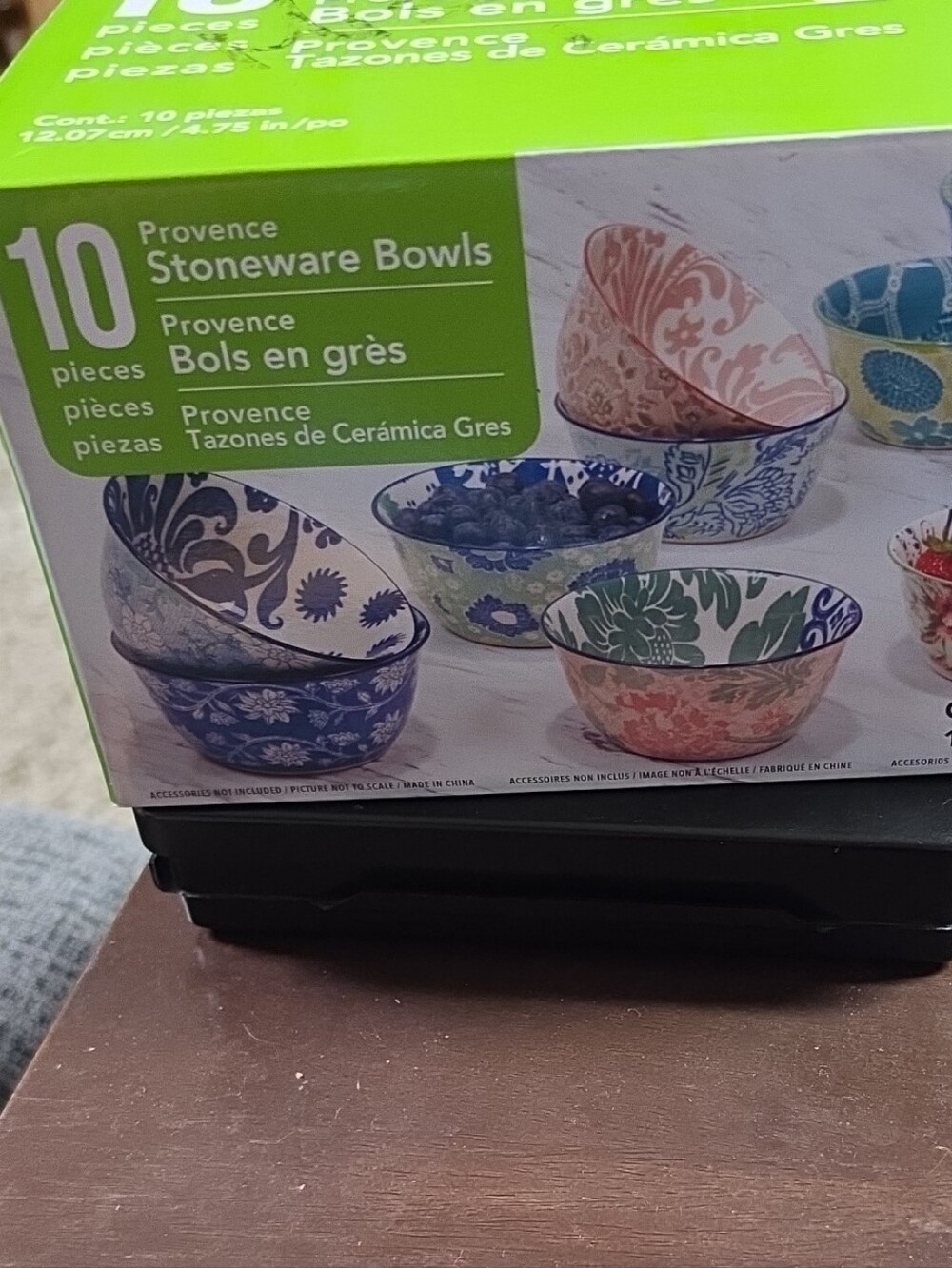 Stoneware Bowls - Assorted Blue, Green, Pink, and Cream - 10-Piece Set